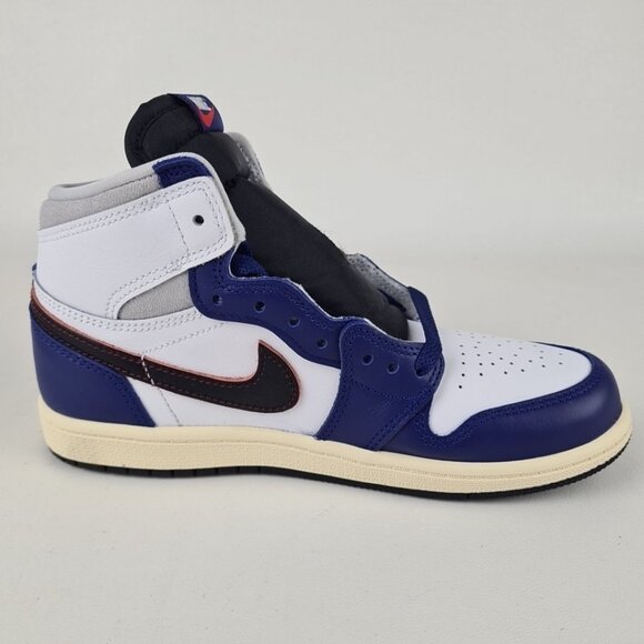 Air Jordan 1 Retro High OG PS White Black Leather Sneakers Size 3Y - Picture 3 of 9